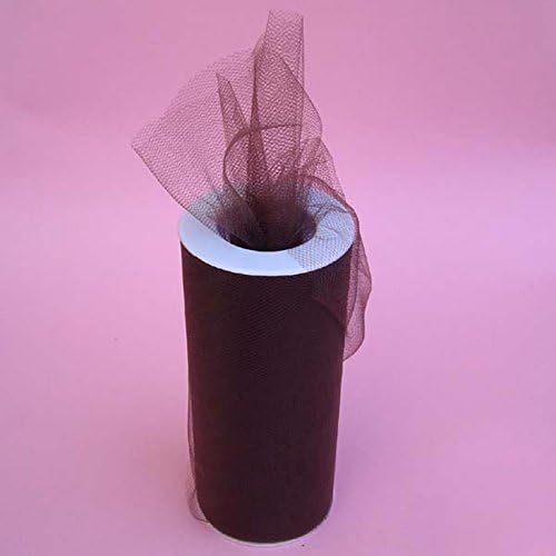 Gifts International Tulle Fabric Spool/Roll 6-Inch X 25 yards (75-Feet), Brown (10)