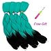 GX Beaut Ombre Braiding Hair Jumbo Braid Hair Extensions 4Packs 24Inch Synthetic Heat Resistant Fiber for Box Braiding Hair(Black to Cyan)