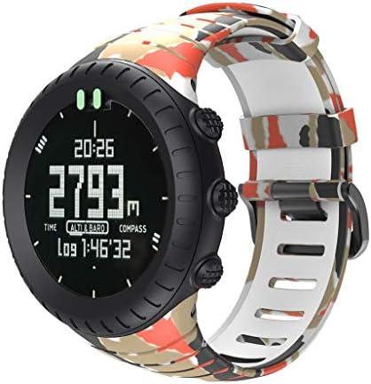Sansee Compatible with for SUUNTO Core Smart Watch Silicone Replacement Strap, Easy to Install and Remove, Fashion Camouflage Silicone Sport Replacement Watch Wrist Strap Band