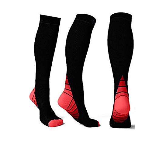 Lucoo Compression Socks for Men and Women(1Pair) Best for Running,Athletic,Medical,Pregnancy and Travel (Red, L/XL) - Thumbnail 7