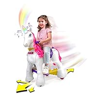 Feber My Lovely Unicorn 12V Ride On - Electric Vehicle- My Unicorn Electronic Pet & Long Pink Hair- Girl 3-7 Years