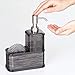 mDesign Plastic Dish Soap Dispenser with Sponge Holder - Kitchen Sink Liquid Soap Pump Dispenser with Organizer Compartment for Dishwashing Brush and Dish Sponges - Tesse Collection - Smoke Gray/Black