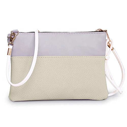 Sunshinehomely Women Fashion Handbag Envelope Shoulder Bag Large Tote Ladies Purse Zipper (Beige)