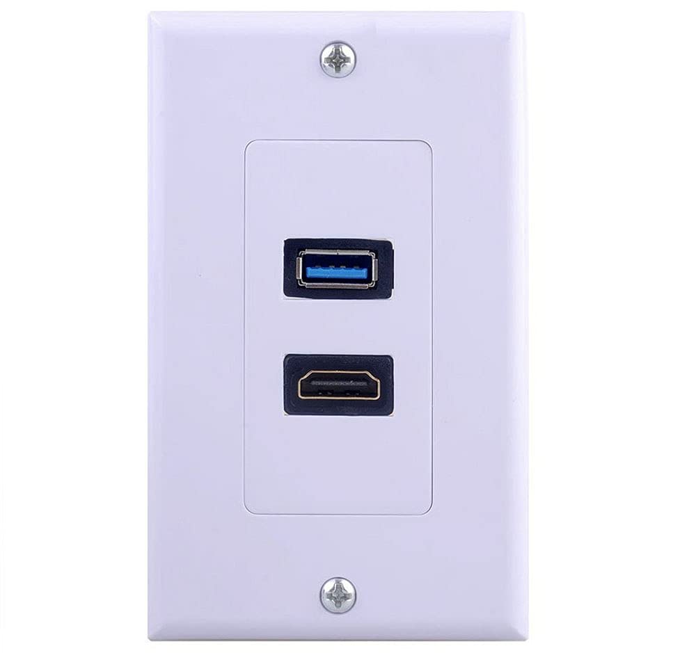 Halokny 1 Port HDMI + 1 Port USB3.0 Wall Face Plate Panel