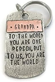 Stocking Stuffer Grandpa Keychain Hand Stamped With Quote By Bliss Stamped Jewelry