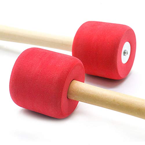 HUELE 13 Inches Red Foam Mallet Drum Mallets Sticks Drumstick Instrument - Thumbnail 3