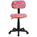 Flash Furniture Multi-Colored Swirl Printed Pink Swivel Task Chair