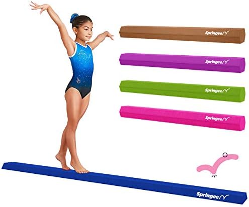Springee 10ft Balance Beam - Extra Firm - Suede Folding Gymnastics Beam for Home - Purple