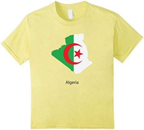unisex-child Logiamerch: Algeria Flag Country Map T-Shirt 4 Lemon