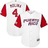 Men's Yadier Molina Jersey 2017 World Baseball Classic Jerseys Puerto Rico White