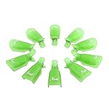GOTD 10PC Plastic Nail Art Soak Off Cap Clip UV Gel Polish Remover Wrap Tool (Green 4)