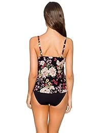 Sunsets Marina Tankini Top traje de baño con detalle de corbata frontal para dama