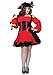 Leg Avenue Women's Plus Size Vixen Pirate Wench with Velvet Double lace up Corset Dress, Red/black, 3X/ 4X