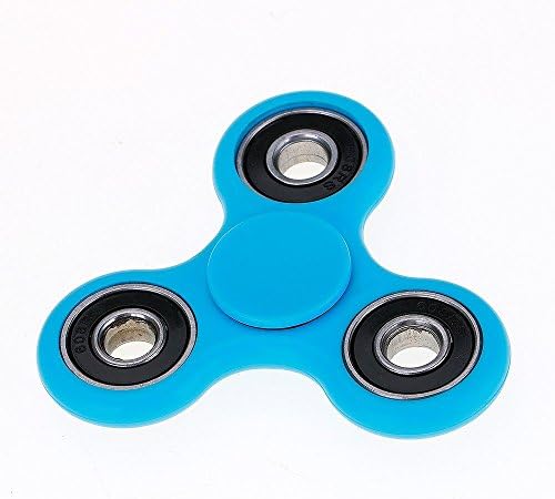 Blue Fidget Spinner- Tri-Spinner Fidget Toy with Si3N4 Hybrid Ceramic Bearing - Perfect For ADD, ADHD, Anxiety, and Autism Adult Children - Non-3D Printed (Blue)