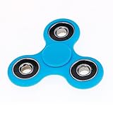 Blue Fidget Spinner- Tri-Spinner Fidget Toy with Si3N4 Hybrid Ceramic Bearing - Perfect For ADD, ADHD, Anxiety, and Autism Adult Children - Non-3D Printed (Blue)