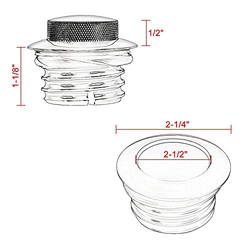 DLLL Motorcycle CNC Aluminum Fuel Gas Tank Oil Cap for Harley Davidson Sportster XL 1200 883 X48 Dyna Softail FXD FL XL FLT Big Twin Touring Road King (Silver)