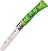 Opinel My First No.7 Stainless Steel Children’s Folding Pocket Knife with Safety Rounded Tip, Limited Edition Equestrian,Green,001702