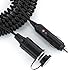 Cigarette Lighter Extension Cord 12V/24V Car Charger Socket Power Plug Cable 18AWG - UL Listed Extra Long (12 Ft Uncoiled / 2.5 Ft Coiled)