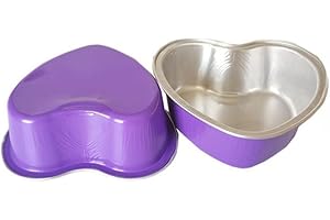 10 Pcs 100ML Heart Shaped Aluminum Foil Baking Cups with Lids, Non Cake Pans for Mousse Cupcakes, Oven Safe Aluminum Containe