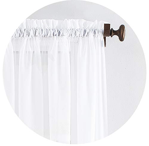 Megachest Woven Voile Slot Top Curtain 2 Panels (pure white, 78" wideX81 drop(W200cmXH206cm))