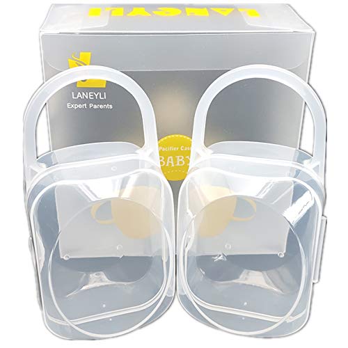 LANEYLI Pacifier Box Pacifier Shield Case Pacifier Clip Holder - Pack of 2