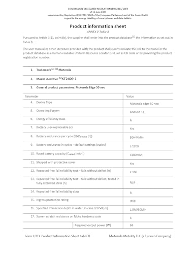 Motorola edge50 neo Smartphone (6,36"-Super-HD-Display, 50-MP-Kamera mit Moto-KI, 8/256 GB, 4310 mAh, Android 14) Pantone Grisaille (Veganes Kunstleder), inkl. Schutzcover 7