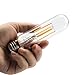 Leadleds 4W Tubular LED Bulb Edison Style COB LED Filament Bulb T10, Non Dimmable E26 Medium Base Lamp 40 Watt Incandescent Bulb Equivalent 2700K Neat Warm White, 3-Pack