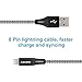 Aasama iPhone Cable, 6 Feet Nylon Braided 8 Pin Lightning to USB Sync and Charging Cord for iPhone, iPad and iPod (with Leather Straps)