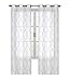 Regal Home Collections Brenda Trellis Embroidered Sheer Voile Grommet Curtain Panels, 2 Pack, Assorted Colors, (Gray)