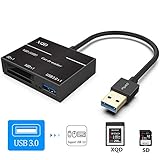 XQD/SD Card Reader Adapter, USB 3.0 Dual Slot Flash Memory Card Reader Connector High Speed(up to 5Gbp/s) Write SD(HC/XC), Compatible Sony G Series, Lexar USB Mark Card, Windows/Mac OS System