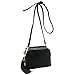 Triple Compartment Mini Crossbody Bag with Tassel