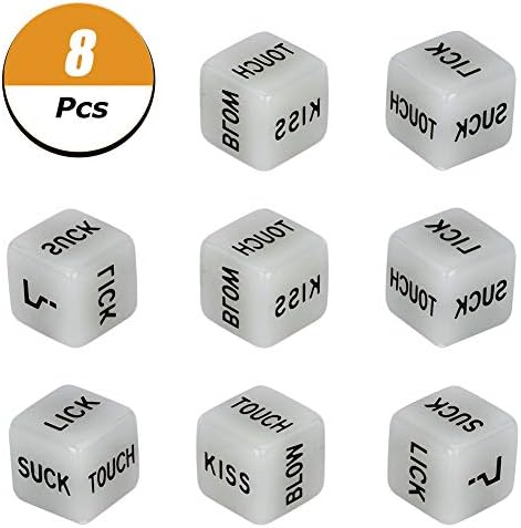 FIDGET DICE Novelty Game Dice 16mm Dice 8Pcs Set, Fun to use, Glow in The Dark