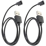 Yikko 2pcs Smart Watch Charger, Portable Magnetic Charging Station Dock with USB Charging Cable, Replacement Charging Cable for 4.0mm 2-Pin Devices