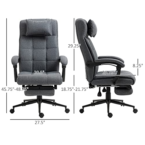Vinsetto Executive LinenFeel Fabric Office Chair High Back Swivel Task