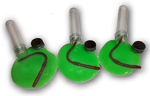 Wormy Slime Bundle - 3 Large Test Tubes Filled With Green Slime With Worm Inside
