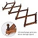 Homode Vintage Wood Expandable Peg Rack- Multi-Purpose Accordion Wall Hangers with 13 Hooks for Hats, Coat, Mugs, Scarf, Jewelry Storage
