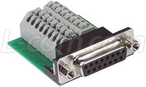 L-com DGS Series DB15 Female Connector for Field Termination with Screwless Terminal Block