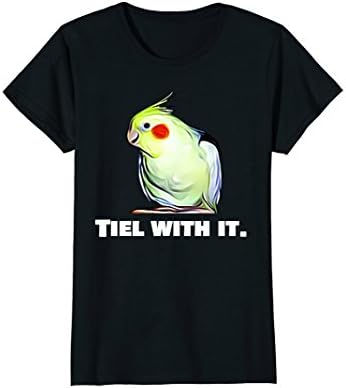 Womens Cockatiel T-Shirt - Tiel With It Small Black
