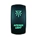 STVMotorsports Laser Green Rocker Switch Interior Lights 20A 12V On/Off LED Light