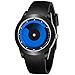 VIGOROSO Men's Unique Watch Stainless Steel Rubber Waterproof Quartz Sports Wrist Watch(Black&Blue)