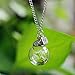 Wish Bottle Necklace,Haluoo Women Girls Creative Handmade Glass Wish Bottle With Real Dandelion Seeds Pendant Necklace Silver Long Sweater Chain Necklace Birthday Chrismas Graduation Gifts (Clear)thumb 3