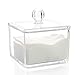 Kamay's Monolayer Transparent Multi-Function Cubes Acrylic Cotton Swab Cotton Ball Cotton Pad Dispenser Holder Container Make Up Organiser With Lid (D)