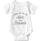 listery Take Me To My Aunt You Peasant Baby Funny auntie Baby Bodysuit Cute Aunt White Baby Clothes 0-12