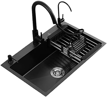 手作りシンク ブラックナノシンクシングルシンク ナノブラックキッチンシンクシングルシンク 304ステンレススチールカウンター下シンク ベルファストシンク ナノシンク シンクシンク Color Black Size 68 45cm Cznelb Ru