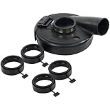Yaekoo 7" Black Vacuum Dust Shroud Cover for Angle Grinder Hand Grind Convertible
