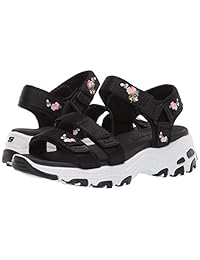 Skechers Women's D'Lites-Awesome Blossom-Floral Embroidered Quarter Strap San.