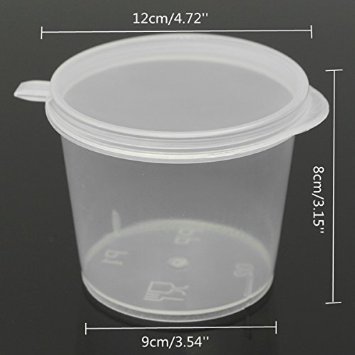 LILACORP 30Pcs/Set 35ml Containers Round Food Soup Lids Set Reusable Clear Condiment Spice Boxes Home Office Dinnerware