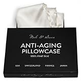 Anti-Aging 100% Mulberry Silk Pillowcase by Meili & Grace-The Best Pure Silk Pillowcase for Hair and Skin - Prevents Crow's Feet + Forehead Wrinkles + Fine Lines. Eliminates Hair Frizz and Tangling.