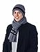 Men's Two-Toned 3M Fleece Thinsulate Ribbed Knit Scarf and Hat Set