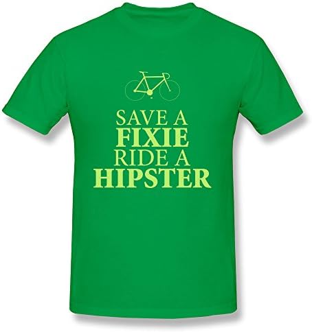 SNOWANG Men's Save A Fixie Ride A Hipster T-shirt 3X